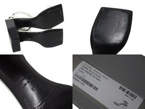 極美品 BALENCIAGA バレンシアガ スクエア サンダル 570298 イタリア製 レザー ホワイト ブラック サイズ37 中古 4b004513