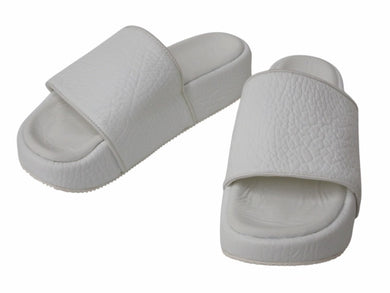 Y-3 ワイスリー SLIDE スライド サンダル FZ6402 CHINA製 レザー ラバー ホワイト サイズ27.5cm 美品 中古 4b004515