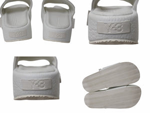 Y-3 ワイスリー SLIDE スライド サンダル FZ6402 CHINA製 レザー ラバー ホワイト サイズ27.5cm 美品 中古 4b004515