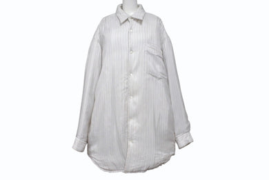 Maison Margiela メゾンマルジェラ オーバーサイズ中綿ストライプシャツ S50DL0396 ポリエステル ホワイト サイズ39 美品 中古 4b004522