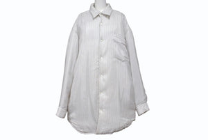 Maison Margiela メゾンマルジェラ オーバーサイズ中綿ストライプシャツ S50DL0396 ポリエステル ホワイト サイズ39 美品 中古 4b004522