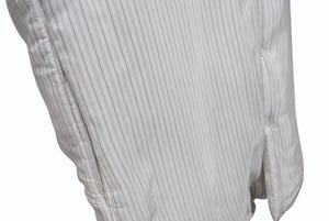 Maison Margiela メゾンマルジェラ オーバーサイズ中綿ストライプシャツ S50DL0396 ポリエステル ホワイト サイズ39 美品 中古 4b004522