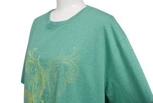 ETRO エトロ 半袖Tシャツ トップス 172-1Y020-9604 イタリア製 コットン グリーン イエロー ピンク サイズXL 美品 中古 4b004523