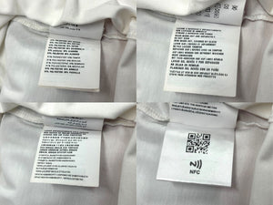 極美品 PRADA プラダ 18AW 半袖Tシャツ UJN555 サイズXL ホワイト プリント コットン ポリエステル 刺繍 中古 4b004524