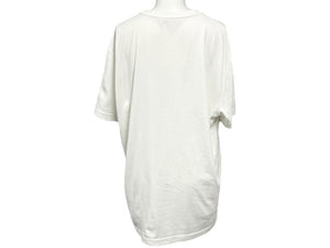 極美品 PRADA プラダ 18AW 半袖Tシャツ UJN555 サイズXL ホワイト プリント コットン ポリエステル 刺繍 中古 4b004524