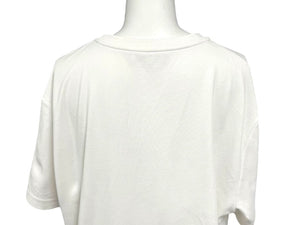 極美品 PRADA プラダ 18AW 半袖Tシャツ UJN555 サイズXL ホワイト プリント コットン ポリエステル 刺繍 中古 4b004524
