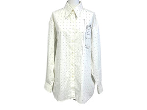 MM6 Maison Margiela MM6 メゾン マルジェラ 長袖シャツ S52DT0014 サイズ40 プリント コットン ポプリン ホワイト 美品 中古 4b004527