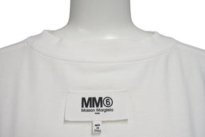 MM6 エムエムシックス ロゴラベル 半袖Ｔシャツ S52GC0236 S23962 ホワイト コットン サイズM 美品 中古 4b004530