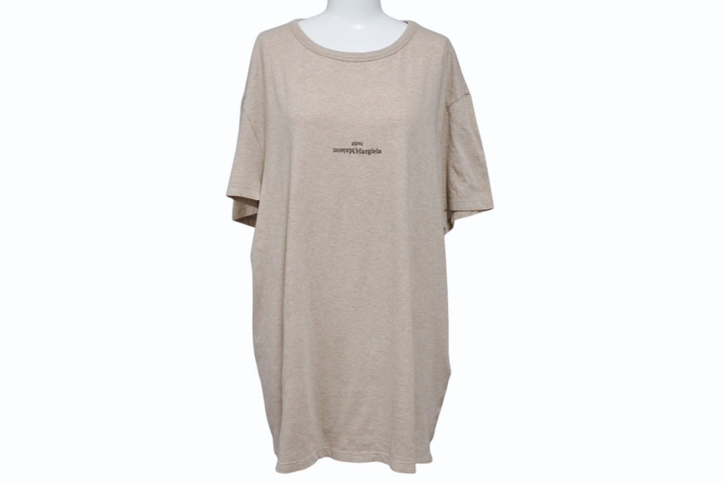 Maison Margiela メゾンマルジェラ 半袖Tシャツ リバースロゴ トップス S23984 コットン ベージュ サイズ50 美品 中古 4b004532
