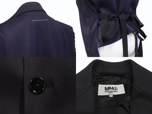 MaisonMagiela メゾンマルジェラ MM6 ベスト ジャケット S47848 ポリエステル ウール ポリウレタン ネイビー サイズ40 美品 中古 4b004535