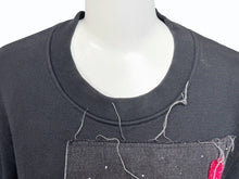 Load image into Gallery viewer, 極美品 RAFSIMONS ラフシモンズ Long Sweatshirts With Patches And Striped Ribbing スウェットシャツ 14AW ブラック サイズS 中古 4b004545
