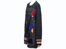 Load image into Gallery viewer, 極美品 RAFSIMONS ラフシモンズ Long Sweatshirts With Patches And Striped Ribbing スウェットシャツ 14AW ブラック サイズS 中古 4b004545