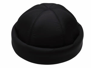 極美品 PRADA プラダ ロゴプレート フィッシャーマン キャップ 帽子 2HC168 ナイロン ブラック シルバー金具 サイズXL 中古 4b004548
