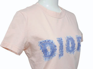 Christian Dior クリスチャンディオール ロゴプリント半袖Ｔシャツ 3P16155024 コットンピンク サイズ36 美品 中古 4b004549 