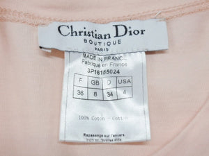 Christian Dior クリスチャンディオール ロゴプリント半袖Ｔシャツ 3P16155024 コットンピンク サイズ36 美品 中古 4b004549 