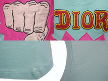 Load image into Gallery viewer, Christian Dior クリスチャンディオール NOT WAR タンクトップ ノースリーブ 5E16155080 サイズ38 ブルー 刺繍 美品 中古 4b004550