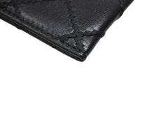 Load image into Gallery viewer, 極美品 CHANEL シャネル ココマーク カードケース 29番台 イタリア製 ラムスキン ブラック ブルー シルバー金具 中古 4b004555