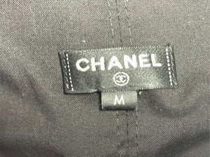 CHANEL シャネル ココマーク スポーツライン パイルキャップ 帽子 イタリア製 コットン レザー ブラック サイズM 美品 中古 4b004558