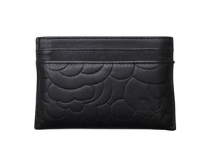 CHANEL シャネル カメリア カードケース 名刺入れ パスケース ココマーク 15番台 ラムスキン ブラック シルバー金具 美品 中古 4b004559