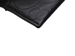 CHANEL シャネル カメリア カードケース 名刺入れ パスケース ココマーク 15番台 ラムスキン ブラック シルバー金具 美品 中古 4b004559