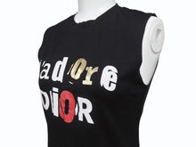 Load image into Gallery viewer, Christian Dior クリスチャンディオール J&#39;adore Dior Logo タンクトップ ガリアーノ期 3E16155302 コットン ブラック サイズ38 美品 中古 4b004561