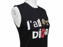 Load image into Gallery viewer, Christian Dior クリスチャンディオール J&#39;adore Dior Logo タンクトップ ガリアーノ期 3E16155302 コットン ブラック サイズ38 美品 中古 4b004561