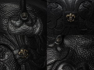 極美品 CHROME HEARTS クロムハーツ モニカ ハンドバッグ BSフレア ブラック シルバー金具 中古 4b004563