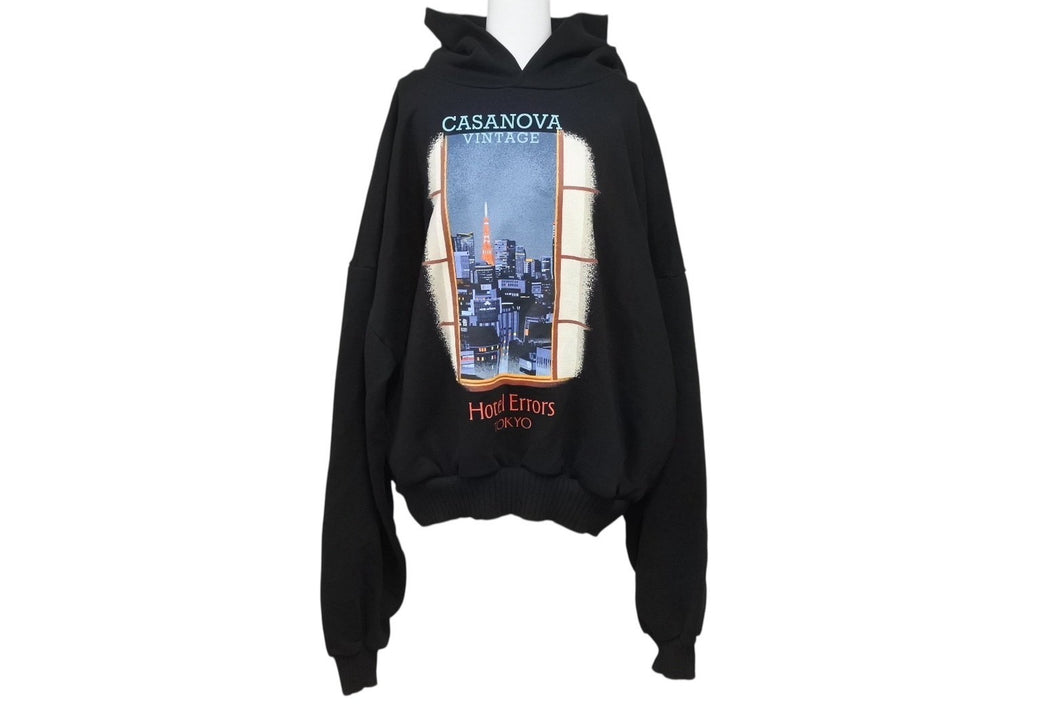 新品同様品 HOUSEOFERROS ハウスオブエラー CASNAOVAVINTAGE カサノヴァヴィンテージ コラボ TOKYO パーカー ブラック サイズM 中古 4b004564