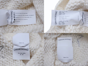 新品未使用 CHROME HEARTS クロムハーツ STAR PATCHES CASHMERE BALACLAVA スターパッチ ブロンズクロスボールボタン カシミヤ バラクラバ ホワイト 中古 4b004571