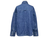 Load image into Gallery viewer, 新品未使用 CHROME HEARTS クロムハーツ デニムシャツ ジャケット 2025新作 クロスパッチ クロスボール インディゴ サイズS 中古 4b004573