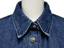 Load image into Gallery viewer, 新品未使用 CHROME HEARTS クロムハーツ デニムシャツ ジャケット 2025新作 クロスパッチ クロスボール インディゴ サイズS 中古 4b004573