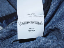Load image into Gallery viewer, 新品未使用 CHROME HEARTS クロムハーツ デニムシャツ ジャケット 2025新作 クロスパッチ クロスボール インディゴ サイズS 中古 4b004573