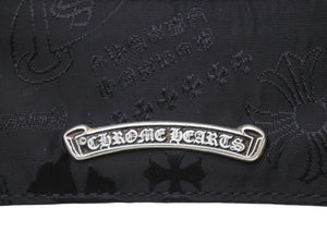 新品未使用 CHROME HEARTS クロムハーツ DOUBLE SIDE ダブルサイド カードケース ナイロン シルバー925 ブラック 総柄 中古 4b004574