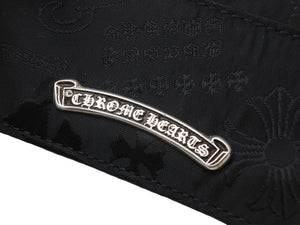 新品未使用 CHROME HEARTS クロムハーツ DOUBLE SIDE ダブルサイド カードケース ナイロン シルバー925 ブラック 総柄 中古 4b004574
