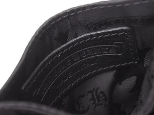 新品未使用 CHROME HEARTS クロムハーツ DOUBLE SIDE ダブルサイド カードケース ナイロン シルバー925 ブラック 総柄 中古 4b004574