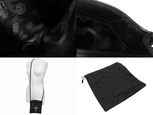 CHROME HEARTS クロムハーツ SQ PKT FILIGREE CRS スクエアポケット フィリグリークロス ショルダーバッグ ブラック 美品 中古 4b004583
