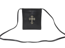 Load image into Gallery viewer, CHROME HEARTS クロムハーツ SQ PKT FILIGREE CRS スクエアポケット フィリグリークロス ショルダーバッグ ブラック 美品 中古 4b004583