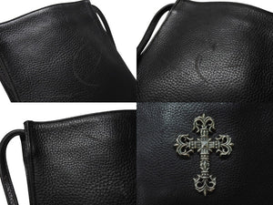 CHROME HEARTS クロムハーツ SQ PKT FILIGREE CRS スクエアポケット フィリグリークロス ショルダーバッグ ブラック 美品 中古 4b004583
