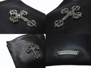 CHROME HEARTS クロムハーツ SQ PKT FILIGREE CRS スクエアポケット フィリグリークロス ショルダーバッグ ブラック 美品 中古 4b004583