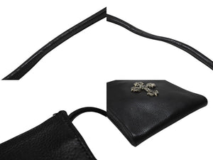 CHROME HEARTS クロムハーツ SQ PKT FILIGREE CRS スクエアポケット フィリグリークロス ショルダーバッグ ブラック 美品 中古 4b004583