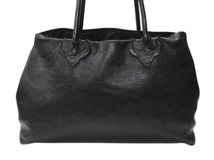 CHROME HEARTS クロムハーツ TOTE W SNP BS FLUER スナップ トートバッグ BSフレアパッチ レザー シルバー925 ブラック 美品 中古 4b004584