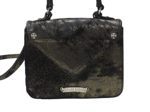 極美品 CHROME HEARTS クロムハーツ GROW UP グロウアップ 2WAYバッグ スモールCHクロス シルバー925 ハラコ ブラック 中古 4b004585