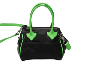 新品同様 CHROME HEARTS クロムハーツ MOCHITA HAND BAG クロスパッチ2WAYショルダーハンドバッグ ブラック グリーン シルバー 中古 4b004587