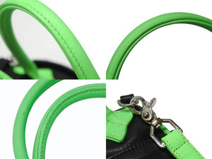 新品同様 CHROME HEARTS クロムハーツ MOCHITA HAND BAG クロスパッチ2WAYショルダーハンドバッグ ブラック グリーン シルバー 中古 4b004587