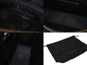 極美品 CHROME HEARTS クロムハーツ The Night ザ ナイト ハンドバッグ セメタリークロスパッチ ダガージップ ブラック 中古 4b004589
