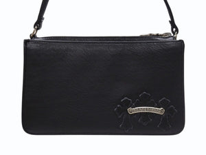 極美品 CHROME HEARTS クロムハーツ The Night ザ ナイト ハンドバッグ セメタリークロスパッチ ダガージップ ブラック 中古 4b004589