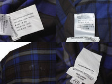 Load image into Gallery viewer, CHROME HEARTS クロムハーツ 長袖 チェックシャツ クロスボールボタン クロスパッチ ブラウン ブルー サイズL 美品 中古 4b004594