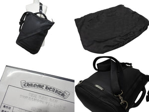 極美品 CHROME HEARTS クロムハーツ EAT YOU WHOLE 3WAYバッグ ダガージップ クロスボール レザー シルバー925 ブラック 中古 4b004597