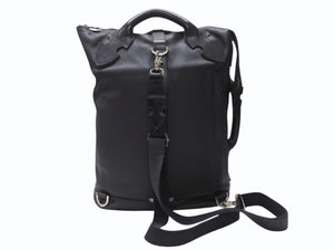 極美品 CHROME HEARTS クロムハーツ EAT YOU WHOLE 3WAYバッグ ダガージップ クロスボール レザー シルバー925 ブラック 中古 4b004597