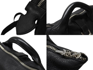 極美品 CHROME HEARTS クロムハーツ EAT YOU WHOLE 3WAYバッグ ダガージップ クロスボール レザー シルバー925 ブラック 中古 4b004597